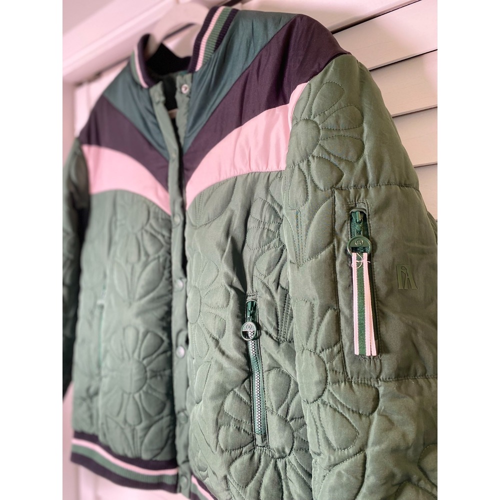 NEW Fore All Womens Blooming Bomber Jacket, Green Quilted, Golf, Exclusive | Med - Picture 2 of 5